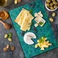 thumbnail image 5 of Teal Cutting Board, Abstract Irregular Triangle Mosaic Design and Geometrical Modern Art Image Pattern, Decorative Tempered Glass Cutting and Serving Board, Large Size, Green Navy, by Ambesonne, 5 of 5
