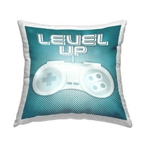 Stupell Industries Level Up Game Controller Printed Throw Pillow Design by Yass Naffas Designs