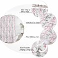 thumbnail image 3 of Small Stall Shower Curtain 36x78 Inch Narrow Half Size Pink Grey Botanical Bath Curtains Bathroom Decor, Spring Floral Summer Farmhouse Waterproof Fabric Shower Curtain Set with Hooks 36 Inch, 3 of 7