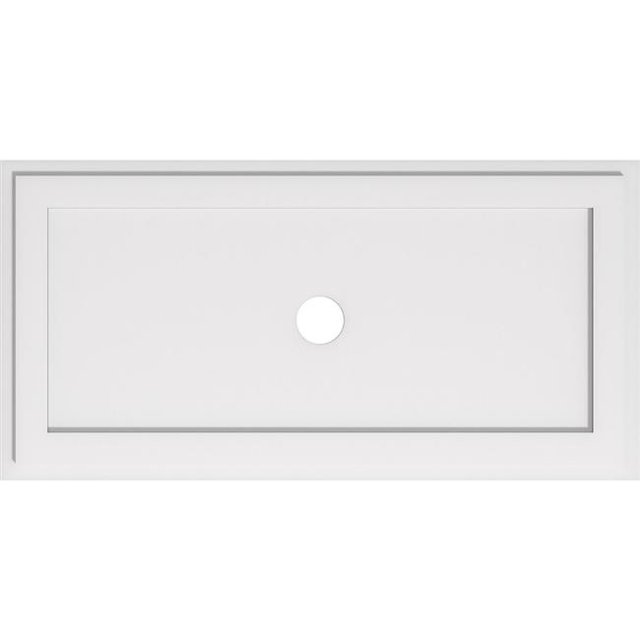 Ekena Millwork CMP40X20RE-03000 3 in. ID x 14 in. Rectangle Architectural Grade PVC Contemporary Ceiling Medallion
