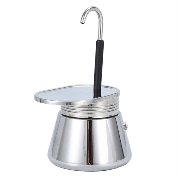 Cafetera Moka de Acero Inoxidable 304, de un Solo Tubo, 50 Ml, con Colador Antideslizante para Alimentos.