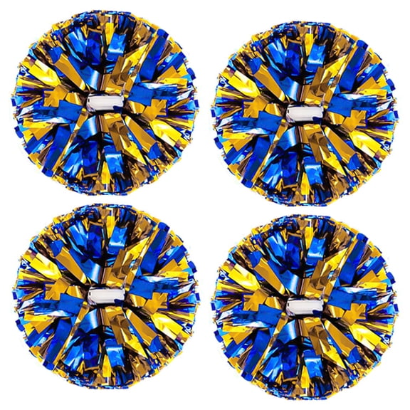 Minzimin 4Pcs Cheerleading Pom Poms, 2 Pair Cheerleader Cheering Squad Pompoms for School Sports Dance Games Team Spirit Cheer