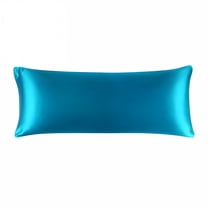 AUQ 1 Pc Satin Body Pillowcases Soft with Zipper Peacock Blue 20"X54"