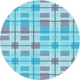 thumbnail image 1 of Ahgly Company Indoor Round Patterned Butterfly Blue Area Rugs, 5' Round, 1 of 6