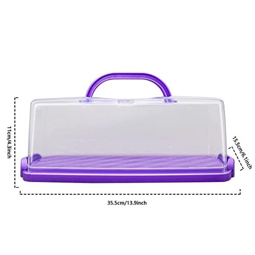 Portable Plastic Rectangular Loaf Bread Box, 13inch Translucent Cake  Container Keeper for Buns Rolls Pumpkin Cakes Bagels Pastries Doughnut White