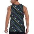 thumbnail image 3 of Easygdp Mardi Gras Strings of Beads Men's Tank Top, Sleeveless Muscle T Shirts, Breathable, Quick-Dry, Loose for Gym, Running, Fitness - Small, 3 of 9