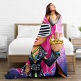 thumbnail image 4 of Manta de franela ultra suave y acogedora de Sasha Banks para picnic para niños, niñas y adultos, mantas ligeras y esponjosas para sofá, cama, sofá, sala de estar, 4 of 6
