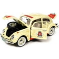 thumbnail image 2 of 1963 Volkswagen Beetle Yukon Yellow with "Monopoly" Graphics "Free Parking" and Figure 1/18 Diecast Model Car by Auto World, 2 of 6