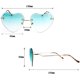 thumbnail image 3 of Gafas de sol con forma de corazón para mujer, sin montura, con montura fina de metal., 3 of 5