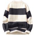 thumbnail image 3 of uikmnh Winter Sweaters for Men O Neck Knitwear Pullover Male Striped Sweater Loose Knitted Trend Top Mens Clothing, 3 of 3