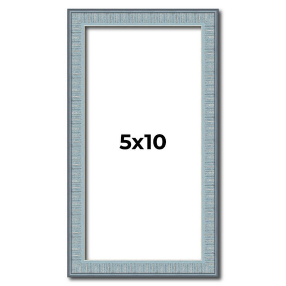 5x10 Frame Rustic Sky Blue Solid Wood Picture Frame | 0.75 Inch Moulding Width |Includes UV Acrylic
