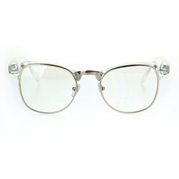 Gold Clear Frame Classic Half Rim Hipster Eye Glasses