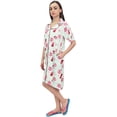 thumbnail image 1 of Bimba Chemise de Nuit à Col Rabattu Imprimé Floral Vert Menthe pour Femmes - 12, 1 of 5