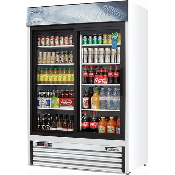 Everest Refrigeration EMGR48 Reach-in Merchandising Refrigerator 2 Sliding Glass Doors, 115v, NSF - 48 cu. ft.