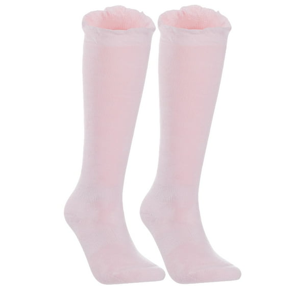 Lian LifeStyle Charming Children's Knee High Cotton Socks JH0510, Size 1Y-2Y, Pink