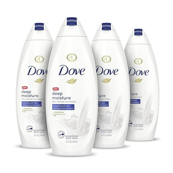 Dove Body Wash For Dry Skin Deep Moisture Sulfate Free Bodywash 22 oz 4 count
