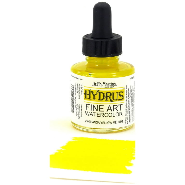 (未使用･未開封品)　Dr. Ph. Martin's Hydrus Fine Art Watercolor 1.0 oz Hansa Yellow Medium (25H) 7z28pnb Dr. Ph. Martin's® Hydrus Fine Art Watercolor (25H) Watercolor