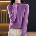 thumbnail image 5 of NMMUED Mock Neck Sweater Women Fitted Sweaters for Women Mock Neck Tops for Women Long Sleeve Undershirt for Women Sweater Tops for Women Womens Long Sleeve Tops Dark Purple S, 5 of 5