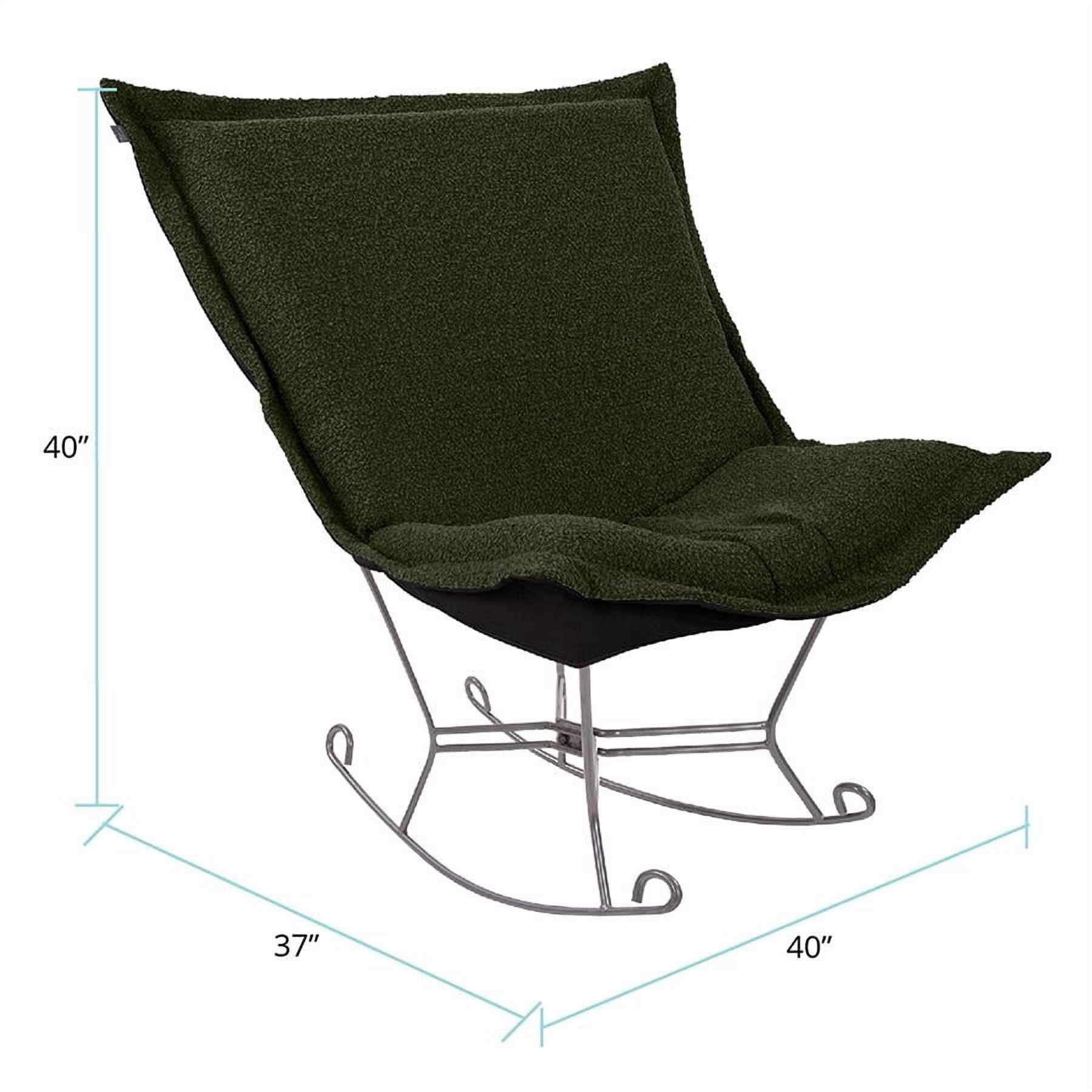 Scroll Puff Rocker Titanium- Barbet Forest/Black