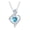 Blue, variant on Love Pendant Necklace Women Alloy Necklace Heart-Shaped Rose Design Pendant with Rhinestones Jewelry for Mom Wife Anniversary Gift Mother's Day
