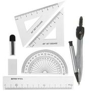 PTOOTP 1 Set Metal Drawing Tool with Compass and Protractor for Drafting and Measuring