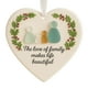 thumbnail image 2 of Adorno familiar de vidrio marino en forma de corazón, recuerdo familiar de corazón, adorno familiar de corazón para árbol de Navidad, adornos colgantes., 2 of 5