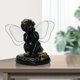 thumbnail image 3 of Estatua de ángel de resina Yotijar decoración para hogar en miniatura de hadas pintadas interiores exteriores adornos navideños de Querubines sentarse negro, 3 of 7