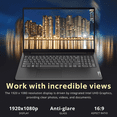 thumbnail image 4 of Lenovo V15 G2 15.6" FHD Anti-Glare Business Laptop, Intel Celeron N4500, 16GB RAM, 512GB PCIe SSD, Intel UHD Graphics, HD Camera, HD Audio, Wi-Fi, Bluetooth, Windows 11, Black, 32GB Hotface USB Card, 4 of 6
