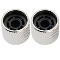 thumbnail image 3 of Musiclily Pro Coarse 18 Splines Steel Dome Push-on Control Knob 19mm for Imported Guitar Bass, Nickel (Set of 2), 3 of 5