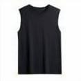 thumbnail image 5 of Nmnitkp Tank Tops Men,Sleeveless Shirts for Men Cotton Summer Plain Gym Workout Tank Tops Crewneck Solid Loose Fit Hippie Tanks Black,3XL, 5 of 5