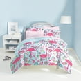 thumbnail image 4 of Dream Factory Flamingo Twin 5 Piece Comforter Set, Polyester, Microfiber, Pink, Child, 4 of 19