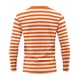 thumbnail image 5 of Ceisia Men's Spring Fall Casual Regular Fit Crew Neck Long Sleeve T-Shirt Multi-Color Striped Cotton-Like Jersey Stretch Fabric Orange L Gifts, 5 of 6