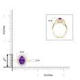 thumbnail image 4 of ANGARA Natural Amethyst with Diamond Halo Ring in 14K Yellow Gold for Women, Girls Ring Size-6 (Stone Grade-AAAA, Size-8x6mm) February Birthstone Jewelry Gift for Her Birthday, Wedding, Engagement, 4 of 9