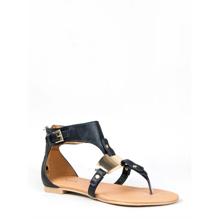 Qupid Women BLINK-142 sandals, Black PU, 7 - Walmart.com
