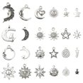 thumbnail image 1 of 48Pcs 24 Styles Tibetan Style Alloy Pendants Sun/Star/Moon Mixed Color 7~28.5x5~23x2mm Hole: 1~2mm 2pcs/style, 1 of 6