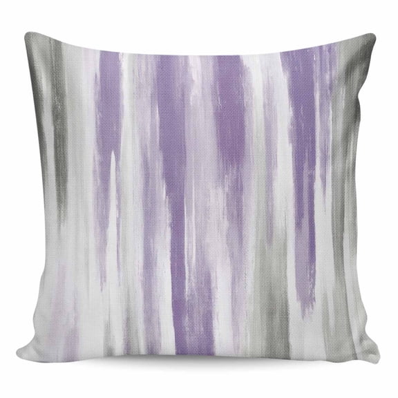Throw Pillow Covers 18x18 Inch, Purple Gray Decorative Pillow Cases for Couch Sofa Bed, Vintage Country Abstract Gradient Aesthetic Cotton Linen Square Home Decor Pillowcases with Hidden Zipper