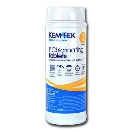 Kem-Tek 2815-6 Chlorinating Tablets 1-Inch Pool and Spa Chemicals, (Best Way To Chlorinate A Pool)