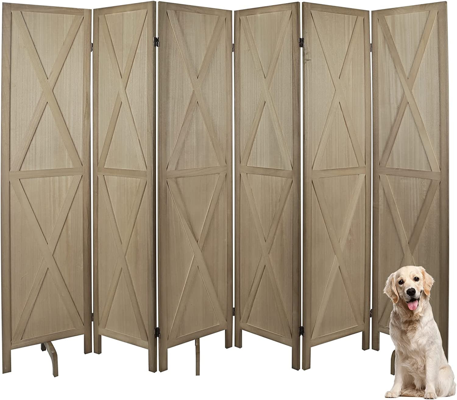 Babion Outdoor Room Divider 6 Panel, Room Divider Wall, 5.6ft.Tall