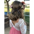thumbnail image 2 of 2Bunnies Girls' 12M-10yr Peony Lace Straight Long Sleeve Knee Flower Girl Dress, 2 of 7