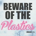 thumbnail image 2 of Junior's Mean Girls Beware of the Plastics Quote Graphic Crop T-Shirt White/Blue X Large, 2 of 4