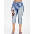 thumbnail image 2 of Más el tamaño de la bandera americana de la mariposa 3D Imprimir recortada Jeggings Rosegal Leggings de talla grande, 2 of 5
