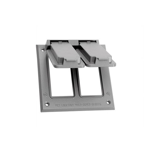 Sigma Electric 14348 Zinc Die Cast Gray 2-Gang GFCI Receptacle Cover 4.55 H in.