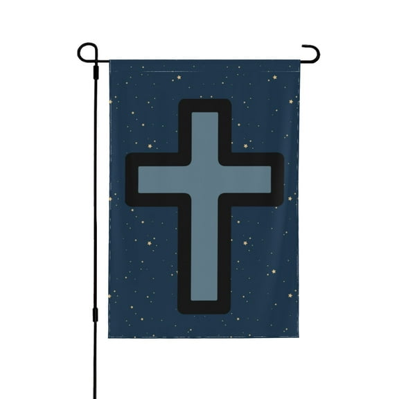 Christian Cross Symbol Garden Flag 12.5x18 Inch Double Sided Decorations Outdoor Yard Flags For Outside Lawn Porch Garden Decor