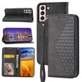 thumbnail image 1 of Feishell Compatible with Samsung Galaxy S22 5G Slim Wallet Case with ID Credit Card Slots & Wrist Strap,Shockproof PU Leather Magnetic Closure Folio Flip Kickstand Protective Phone Cover,Black, 1 of 9