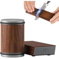 thumbnail image 1 of Qucyy Rolling Knife Sharpener, Knife Sharpening Made Easy, Rolling Sharpener Knife Sharpener Set Kit with 15 and 20 Degree Sharpening Magnetic Angle Base for Kitchen Knives (Brown) Brown, 1 of 5