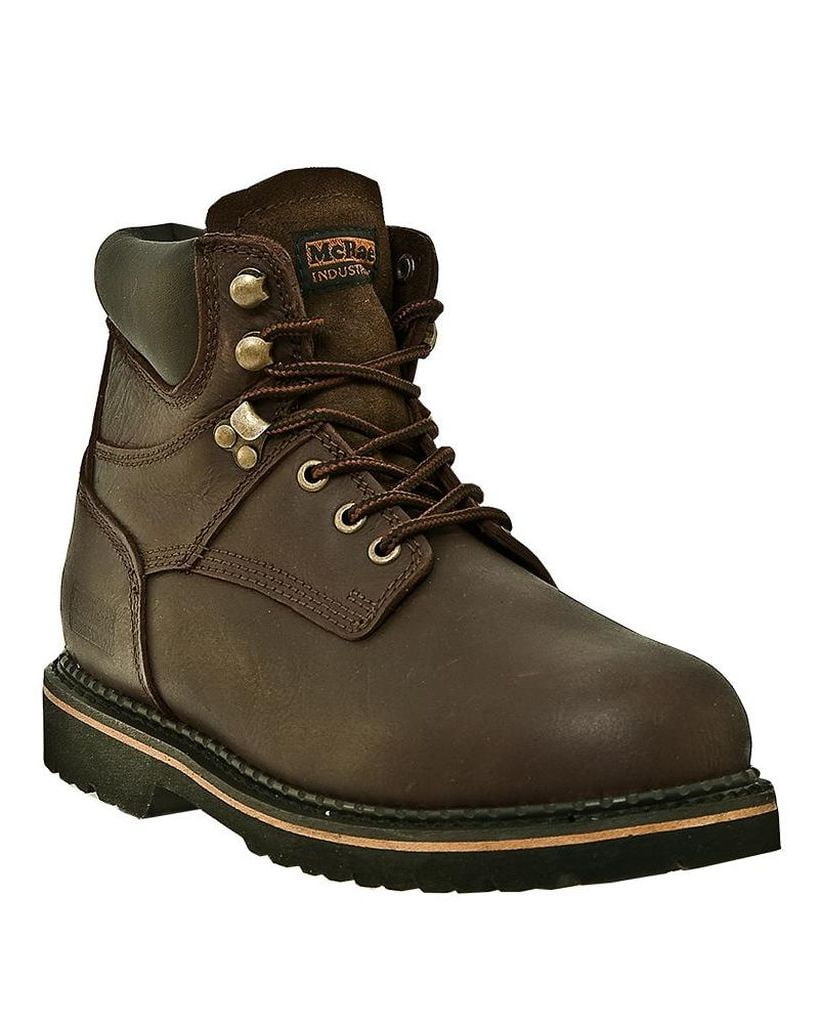 McRae Industrial Work Boots Mens Leather Lacer Dark Brown MR86144 ...