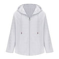 thumbnail image 4 of Long Sleeve Hoodie Shirts for Men Zip Up Solid Color Tops With Hood Fall Casual Slim Fit Sweatshirt Jackets (White M), 4 of 6