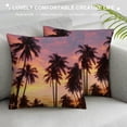 thumbnail image 3 of Fenyluxe Palm Trees Sunset Sky Fashion Style Dirt-Resistant Throw Pillow Covers for Couch Sofa Bed Living Room Bedroom Pillow Case Printed on Both Sides 1PC 18x18in, 3 of 5