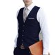 thumbnail image 1 of Chaleco formal delgado sin mangas de algodón de un solo pecho de color sólido para hombres con estilo (azul marino, L), 1 of 3