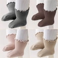 thumbnail image 5 of 5 Pairs Baby Girl Ruffle Crew Socks Toddler Infant Girls Dress Sock Soft Cotton Socks,0-5T, 5 of 7